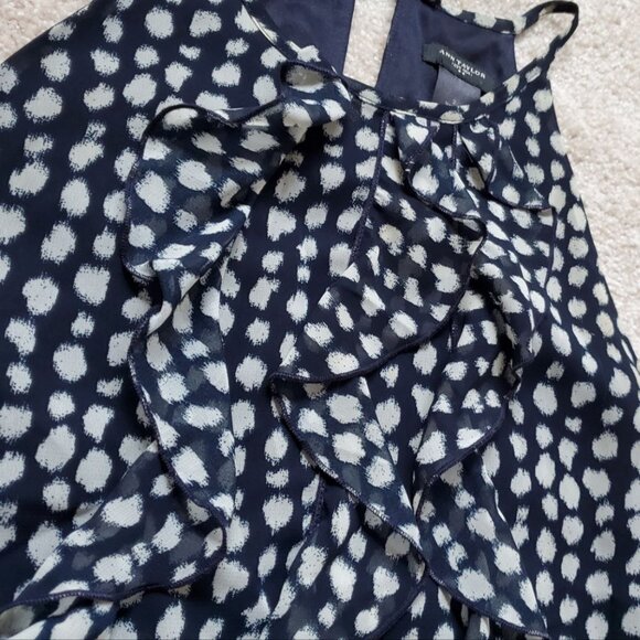 Ann Taylor Sleeveless Dark Navy Blouse. Size 2 - Picture 7 of 11